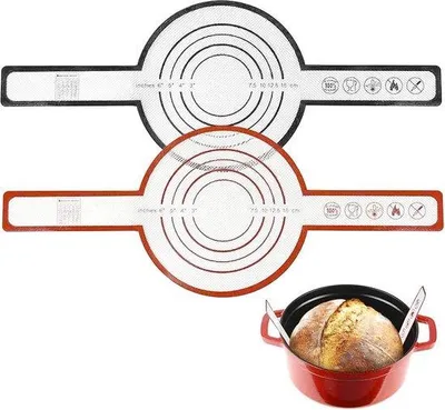 Image de Tapis de cuisson en silicone avec longues poignées pour la pâtisserie et le pain