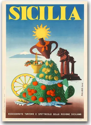 Produktbild von Poster - Canvas - Leinwand - 59,4 cm x 84,1 cm - Fotoposter - Leinwandkunst - Sizilien Italien