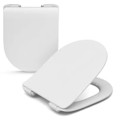 Produktbild von Slim WC-Sitz für Vitra S50, Duroplast Weiß, Soft-Close, abnehmbar, antibakteriell, 44 x 37 cm