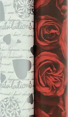 Productafbeelding van Luxe Valentijn assortiment cadeaupapier inpakpapier kadopapier - 300 x 70 cm - 3 Rollen