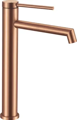 A single copper-colored faucet on a white background.