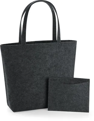 Image de BagBase BG721 | Shopper en feutre 49 x 39 x 13,5 cm - Couleur : Charcoal Melange - Taille : Taille unique