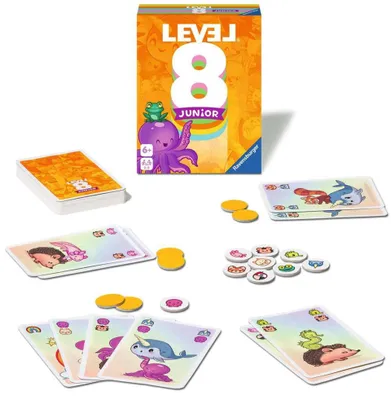 Obrázek produktu pro Ravensburger 20860 - Level 8 Junior, Juniorská verze oblíbené karetní hry pro 2-5 hráčů od 6 let / Dětská hra / Rodinná hra / Hra na cesty / Ideální jako dárek