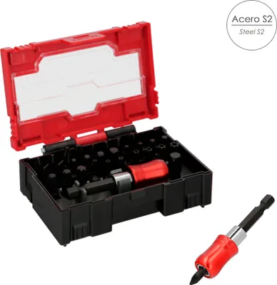 Image de Jeu d'embouts de tournevis en acier avec adaptateur rapide, 32 pièces