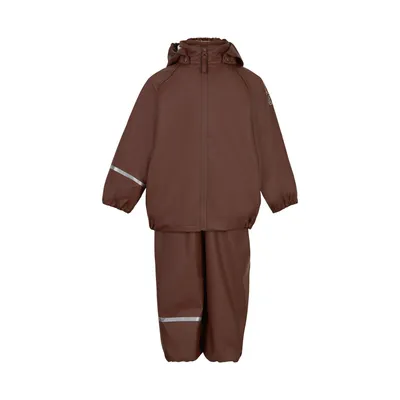 Produktbild von CeLaVi - Basic Regenanzug für Kinder - Recycled - Polyurethan- Graubraun, 130