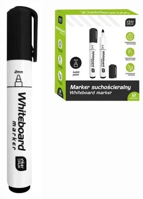 Obrázok produktu pre Čierny stierateľný fix (12 ks) – INTERDRUK