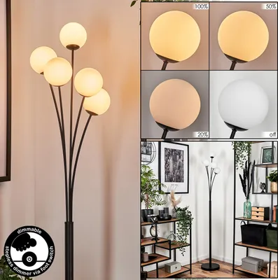 Produktbild von Lerici Stehlampe aus Metall/Glas in Schwarz/Weiß