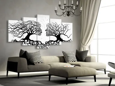 Produktbild von Akustikbild Abstrakt 200x100 cm Bilder Akustikschaum Hochleistungsschallabsorber Schallschutz Leinwand 5 tlg Wandbild Raumakustik Schalldämmung a-A-0104-b-m
