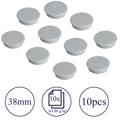 Produktbild von FRANKEN Magnete Rund, 10 Stück, Hochwertige Haftmagnete für Büro, Haushalt, Werkstatt, ideal für Whiteboards, Kühlschrank, Plantafeln oder Schaukästen
