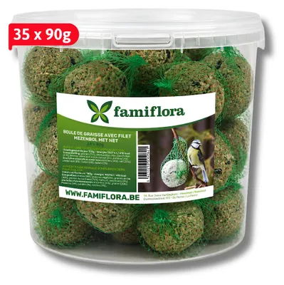 Produktbild von Famiflora Saftkugeln - 35 Stück im Eimer - Saftkugeln mit Netz