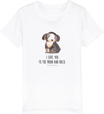 Produktbild von Mr. & Mrs. Panda Kleinkinder T-Shirt Hund Entspannen 7-8 Jahre (122/128) - Weiß - Geschenk, Liebe, Kinder, Kindershirt, Baumwollshirt, Sprüche, Teenager, Süß, Entspannt