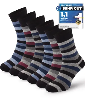 Produktbild von ADVENTURE THERMO,6 Paar Vollfrottee Wintersocken mit Ringeln, Gr.39-42