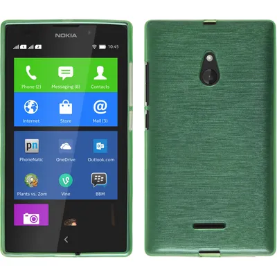 Produktbild von PhoneNatic Case kompatibel mit Nokia XL - grün Silikon Hülle brushed + 2 Schutzfolien
