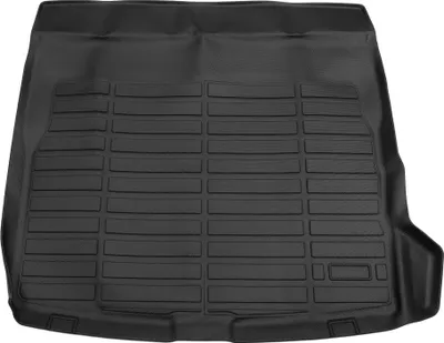 Produktbild von 1 Stk. Laderaummatte für den Kofferraum hinten für Volvo S60 2019-2024 B5 T8 rutschfestes TPE Schwarz Laderaum Gepäck Boot Tablett Matte Flache Oberfläche Lang gestreiftes Muster