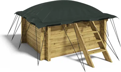 Produktbild von Aufblasbare Pool Abdeckplane für 4-Eck Holzpool Lulu 2,00 x 2,00 m Farbe anthrazit AirCover
