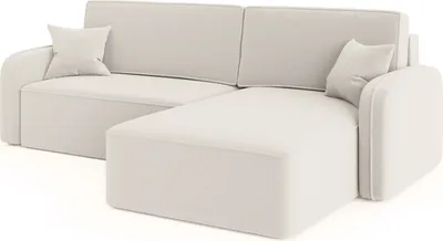 A corner sofa in a light beige fabric.