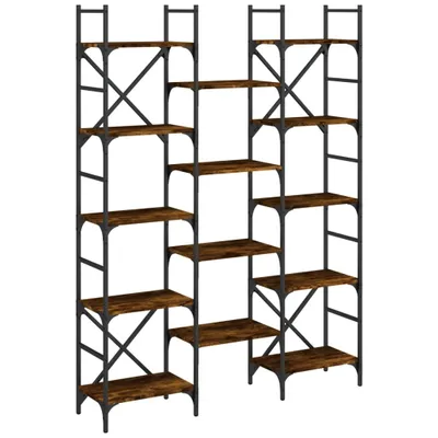 Zdjęcie produktu dla vidaXL Regał z wędzonego dębu 127,5x28,5x172,5 cm Materiał drewnopochodny
