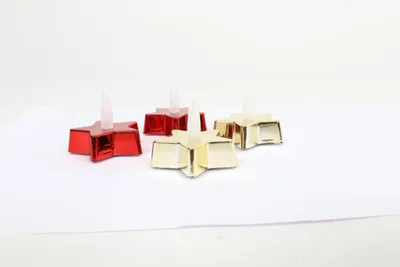 Produktbild von LED Stern Teelicht metallic 2er Set Ø 5,5 x H 4,5 cm | Weihnachtsdeko mit warmweißem Licht | Tisch- & Fensterdeko | 24 Sets