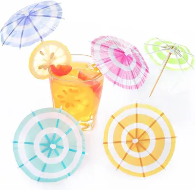 Produktbild von Cocktail-Schirmchen 50 Stück, bunte Trinkdekoration, für Hochzeiten, Hawaii-Partys, Tortendekoration