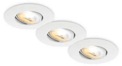 Obrázek produktu pro LED zapuštěné bodové světlo, 68 mm, sada 3 kusů, ploché zapuštěné svítidlo, stmívatelné, 230V