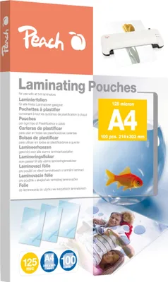 Obrázek produktu pro Peach Laminierfolien A4 125mic glänzend PP525-02 100PK