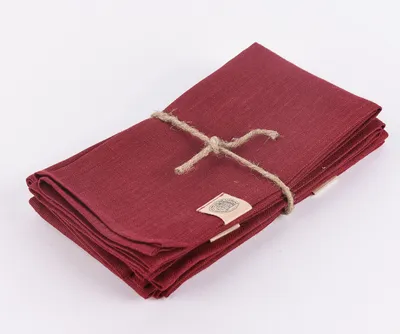 Produktbild von Leinenservietten Stoffservietten Erik 4 Stück 44x44cm wine dunkelrot