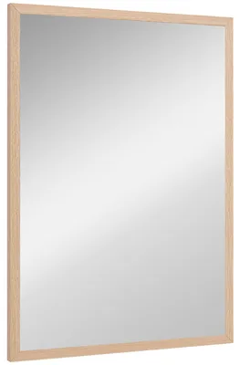 Image de Miroir mural de 50 x 70 cm avec cadre en bois de couleur marron | Couleur : Marron | Dimensions : 50 x 2 x 70 cm