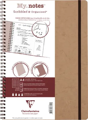 Produktbild von Clairefontaine 5x My.Notes Age Bag Spiralheft A4, 60 Blatt liniert Tabak 78346C