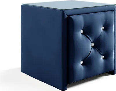 Produktbild von Nachttisch Nachtkonsole SEVRA 50x50cm in Stoff Elisa Velvet Blau