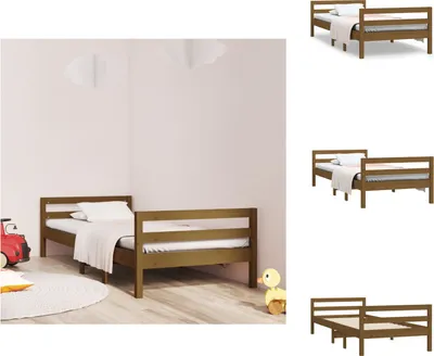 Obrázek produktu pro vidaXL Postel z masivu medově hnědá 75x190 cm borovice - Postele a rámy postelí