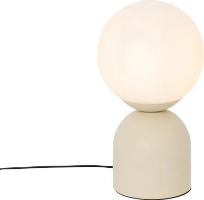 Produktbild von QAZQA - Hotel chic Hotel-Chic-Tischlampe beige mit Opalglas - Pallon Trend I Wohnzimmer I Schlafzimmer - Stahl Kugel I Kugelförmig - LED geeignet E27