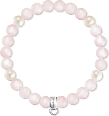Produktbild von Thomas Sabo X0222-469-9 Charm-Armband Rosenquarz Sterling-Silber 15,5 cm