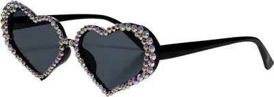 Image de Lunettes en forme de cœur avec strass - cœur noir Bille