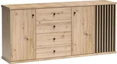 Produktbild von Minio, Kommode "CALI 20", Lamellen, 183 cm, Artisan Eiche / Schwarze Farbe