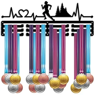 Productafbeelding van Medaille Hanger - Sport Display - Trots Tonen - Ruimte voor 60+ - 40x15cm - Zwart