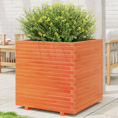 Image de Jardiniera - Pot de fleurs - Bac de jardin - Bac potager - Jardinière de balcon - Bois massif de pin - 70 x 70 x 72,5 cm