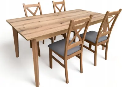 Obrázek produktu pro Pobřežní dubový stůl 90x160/210 + sada 4 židlí
