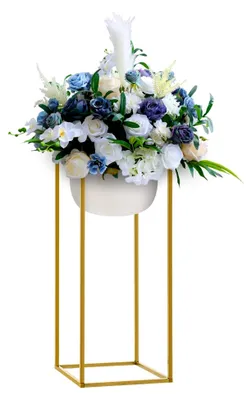 Produktbild von 10 Stück Blumenständer für Hochzeiten, 60 cm hohe goldene Metallvasen, geometrische Blumensäulen für Wohnzimmer und Partys