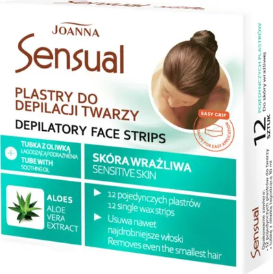 Zdjęcie produktu dla Joanna Sensual Plastry do depilacji twarzy Aloes dla skóry wrażliwej