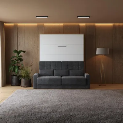 Produktbild von Schrankbett mit SOFA SMARTBett M1 180x200 Vertikal Kaiser Eiche/Weiss