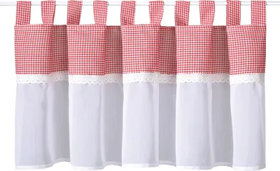 Produktbild von Gerster Bistro m. Schlaufen, kariert B = 150 x H =50 cmTransparent We Kariert rot