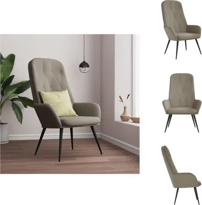 Image de vidaXL Fauteuil relax gris clair velours - fauteuil