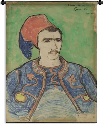 Produktbild von MuchoWow® Wandteppich Wandbehang Der Zouave - Vincent van Gogh 60x80 cm Tapisserie Dekoration Wandtuch - Decke - Wandtücher - Wohne