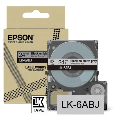 Produktbild von Epson C53S672088, Schwarz auf grau, LK, Schwarz, Grau, Epson, LabelWorks LW-C610, 2,4 cm