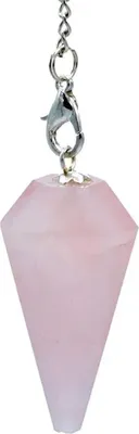 Produktbild von Pendel-Rosenquarz mit Chakra-Kette – 16 g; 3-4 cm
