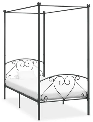 Produktbild von Bettgestell – Metall – Schmiedeeisen-Design – 90x200 cm – Grau – Art Deco