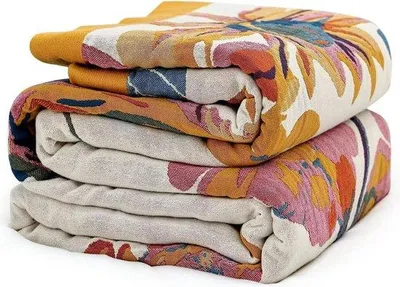 Produktbild von Unyqoos® Baumwolldecke im Boho‑Design – Wendbare Tagesdecke & Kuscheldecke für Bett und Sofa, 100% Baumwolle, 200 x 230 cm