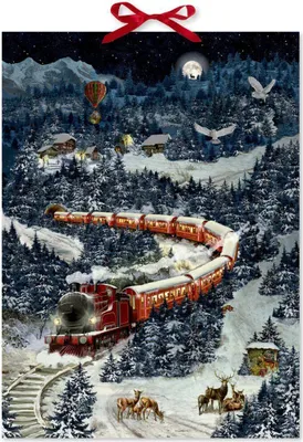 Produktbild von Wand-Adventskalender - Weihnachtsexpress in Winterlandschaft