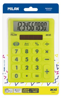 Produktbild von MILAN® Blister Tischrechner, 10-stellig, Säure, Gelb