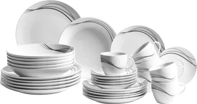 Produktbild von Mäser 927314 Tajo Kombiservice, Porzellan, weiß, 30-teilig (1 Set)